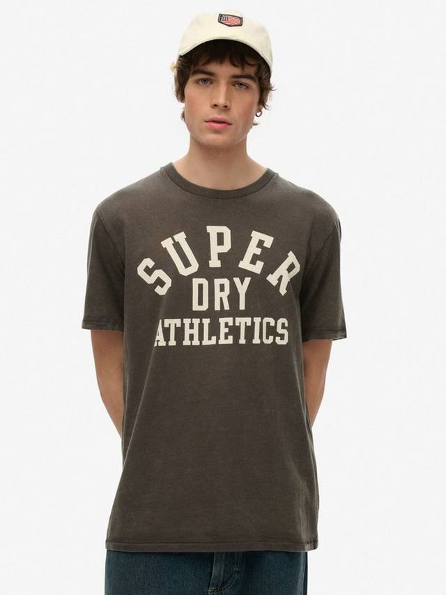 

Хлопковая спортивная футболка essential с графическим рисунком Superdry, угольный