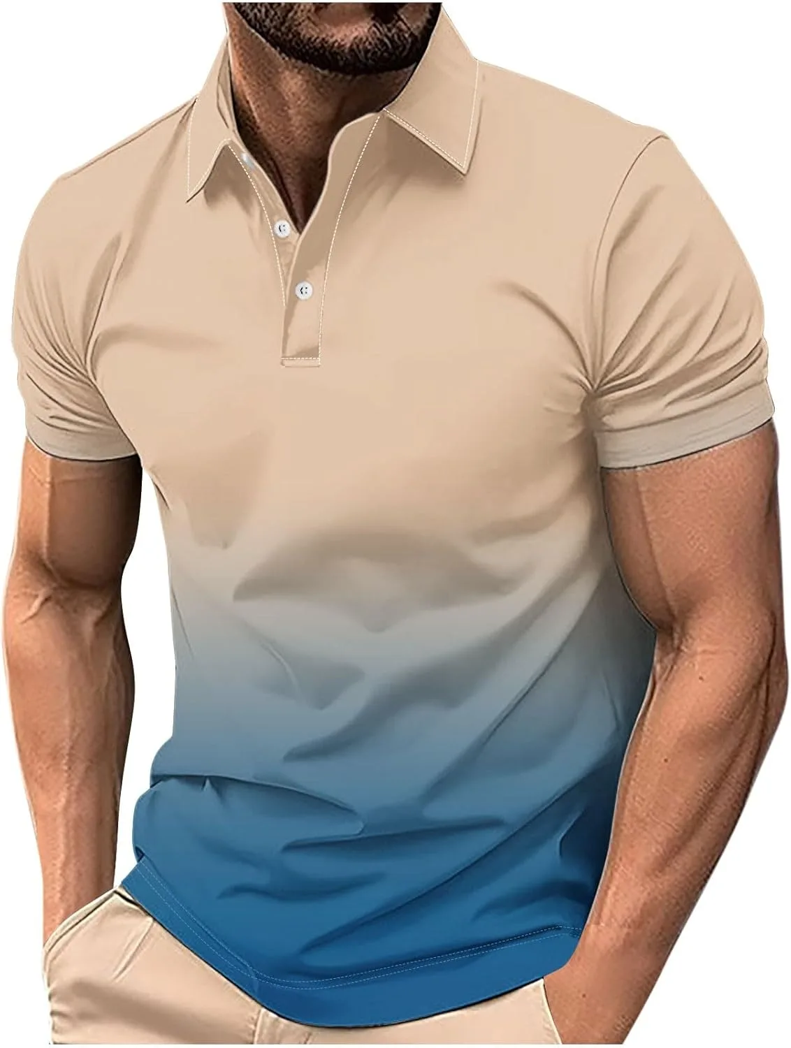 

Футболка мужская Gradient с коротким рукавом QUNPIU