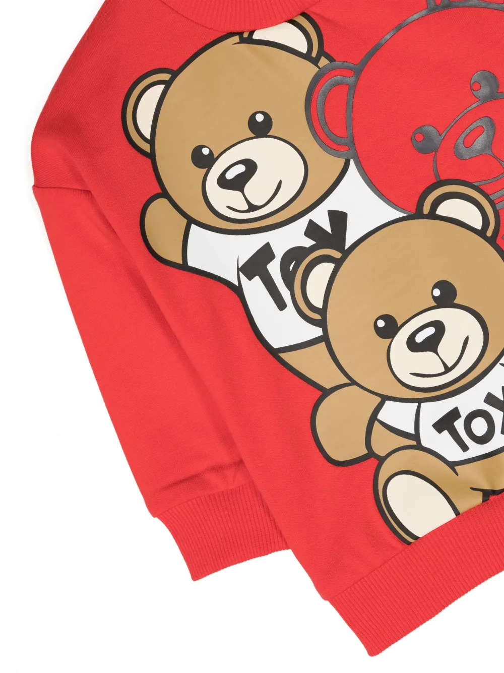 Толстовка с принтом Leo Teddy Moschino Kids, красный — фото 3