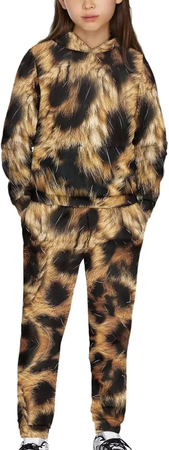 Детский спортивный костюм YECARYPOD, толстовка и джоггеры, принт Cheetch Print