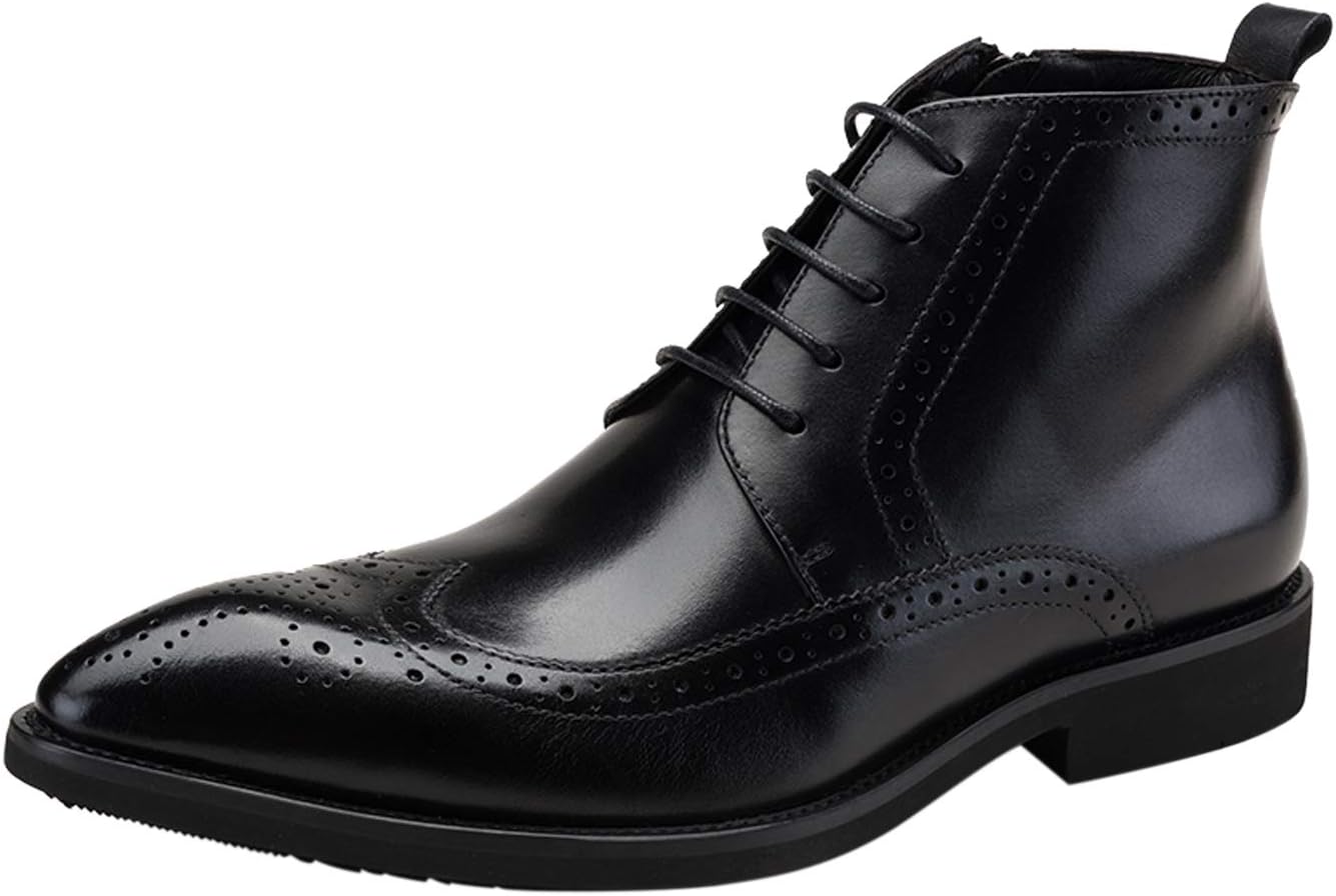 

Мужские броговые ботинки Santimon с заостренным носком, шнуровкой и высоким голенищем, черные оксфорды