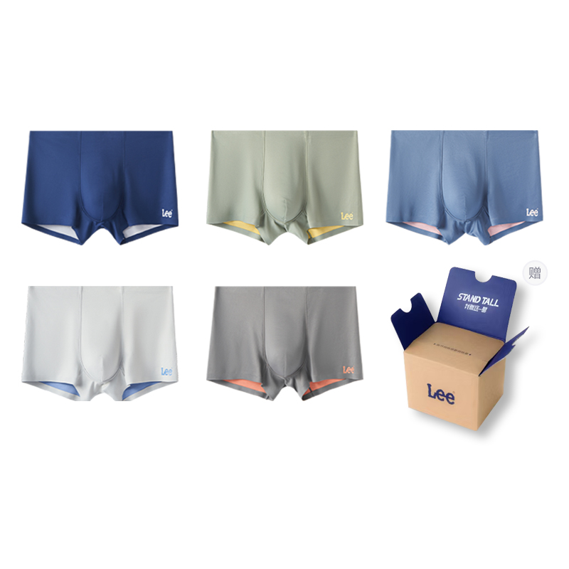 

Цветные трусы Prism Color Two для мужчин боксы 5 штук Lee, светло-серый
