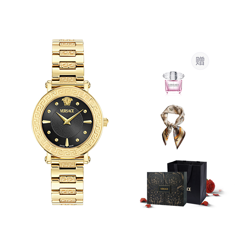 

VERSACE Часы Greca Sphere 35mm, Black Gold