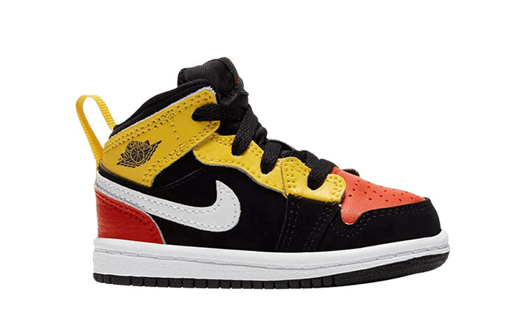Кроссовки Air 1 Toddler TD High-top, черные/красные/желтые Jordan — фото 2