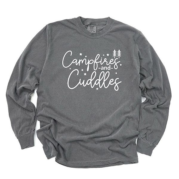 

Футболка с длинным рукавом garment dyed Campfires and cuddles Simply Sage Market, Pepper