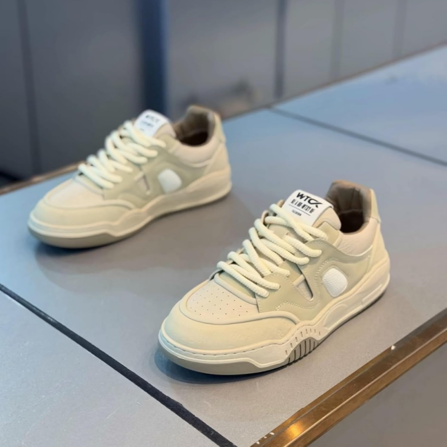 Мужские кроссовки Comfort Fashion на шнуровке с толстой подошвой - амортизирующая промежуточная подошва, верх из сетки и замши, усиленный носок - дышащий дизайн для всех сезонов для скейтбординга, уличного спорта и повседневной носки Kpdwfms, бе... — фото 2