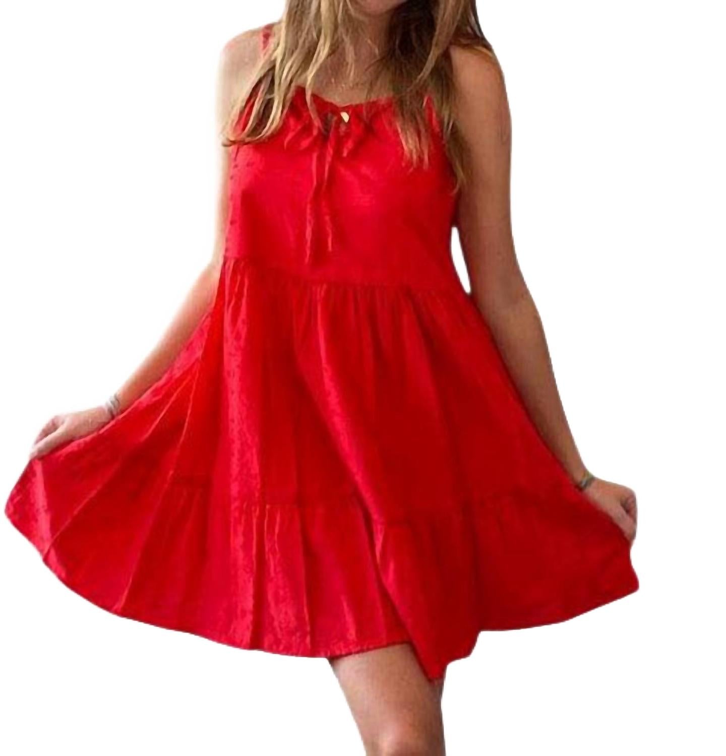 

Вышитое платье Self Contrast, красный