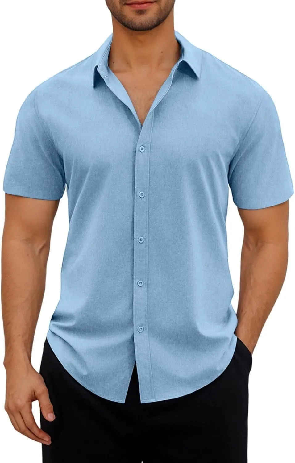 

Мужская рубашка с коротким рукавом Casual Button Down Wrinkle Free