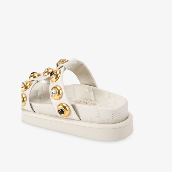 Сандалии  Kurt Geiger London Орсон из кожи с декоративными шипами, белый — фото 4