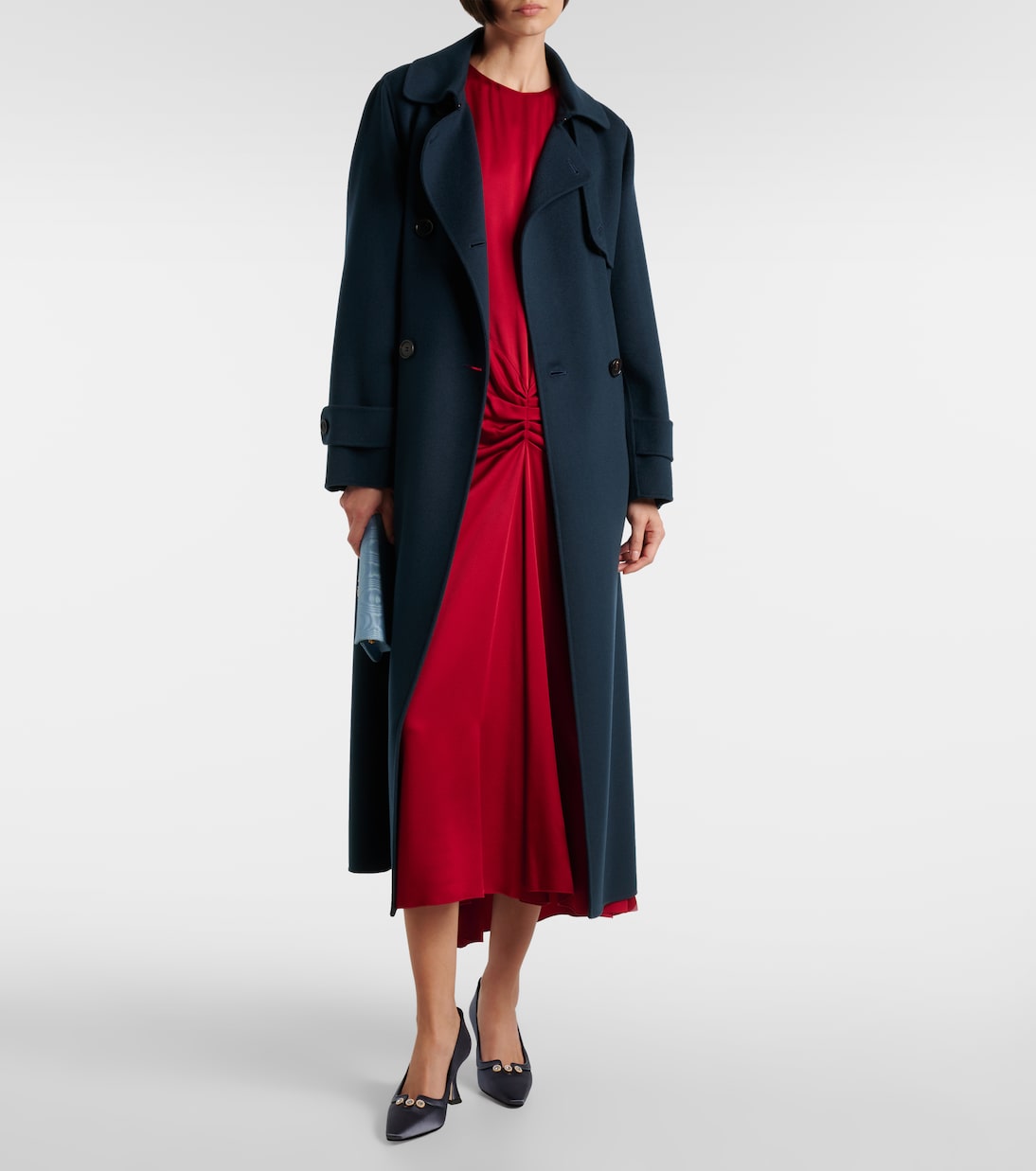 Амала 70 туфли-лодочки из атласа с декором Manolo Blahnik, 4140 Navy — фото 3