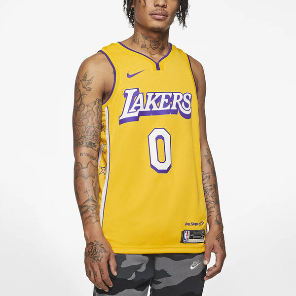 Футболка nba sw 19 20 la lakers 0 kyle kuzma lore series джерси Nike, желтый — фото 3