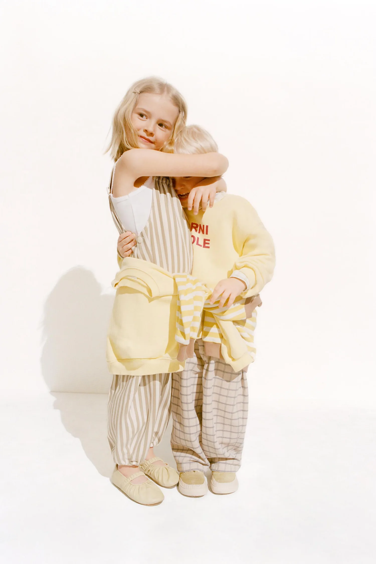 Zara timeless - длинные полосатые комбинезоны, коричневый — фото 4
