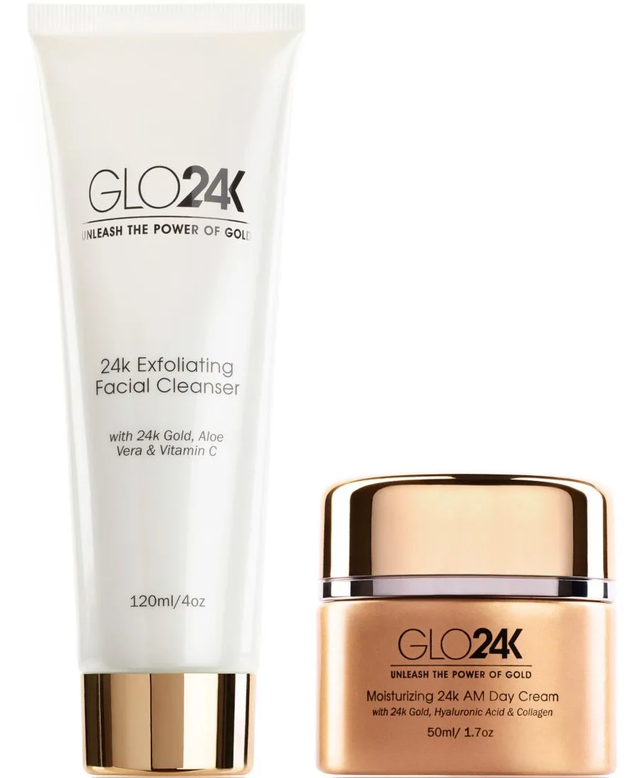 Крем для лица Glo24K — Отшелушивающее средство для умывания и дневной