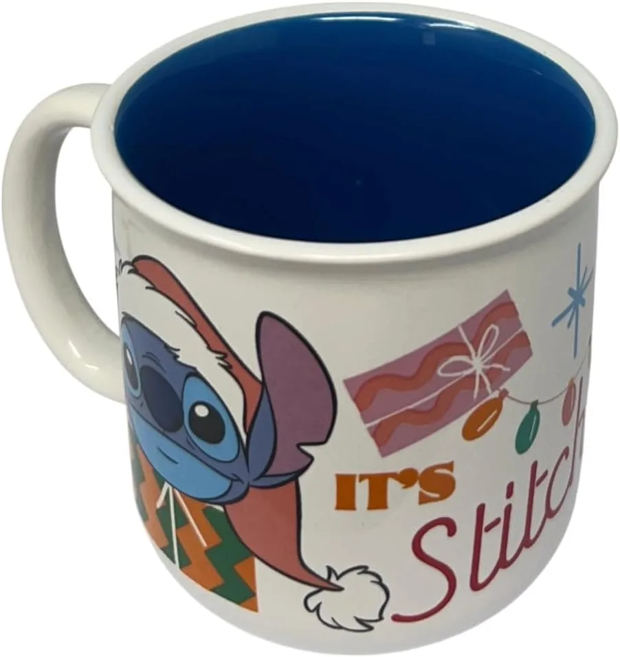 Керамическая кружка Disney Stitch на Рождество 414 мл для детей Cartoon — фото 3
