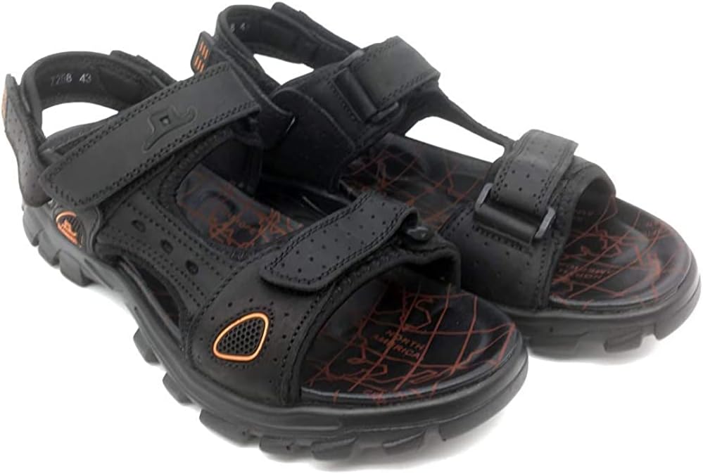 

Мужские спортивные сандалии с открытым носком Asifn, кожаные летние пляжные и повседневные туфли для прогулок, приключений и походов, черный