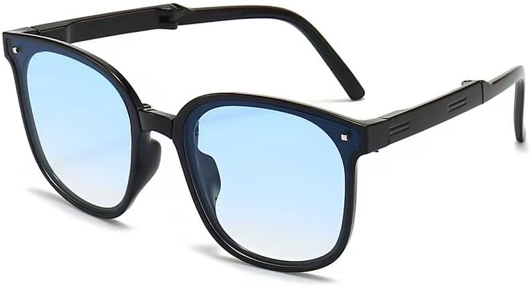 

Женские солнцезащитные очки Мужские солнцезащитные очки Защита UV400 Складные солнцезащитные очки Классические модные солнцезащитные очки для путешествий YingHwa, Black Frame Blue Lenses