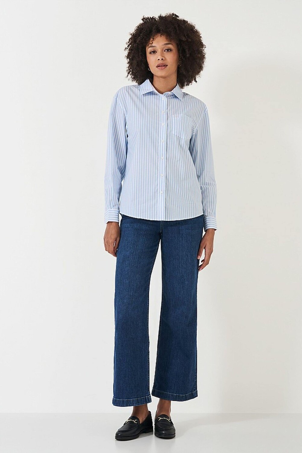 

Рубашка в полоску свободного кроя Crew Clothing Crew Clothing Company, синий