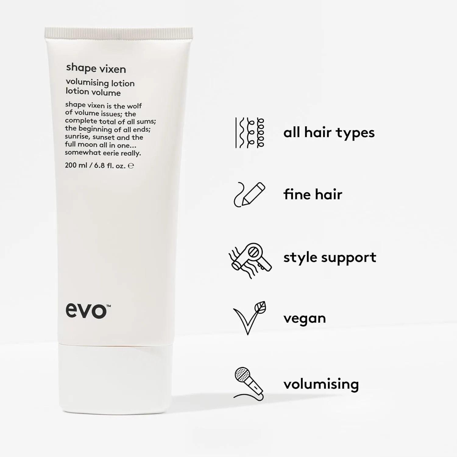 Лосьон для придания объема Evo Shape Vixen - профессиональная маска для укладки и текстурирования тонких прямых волос. 201 мл (1 шт.) — фото 3