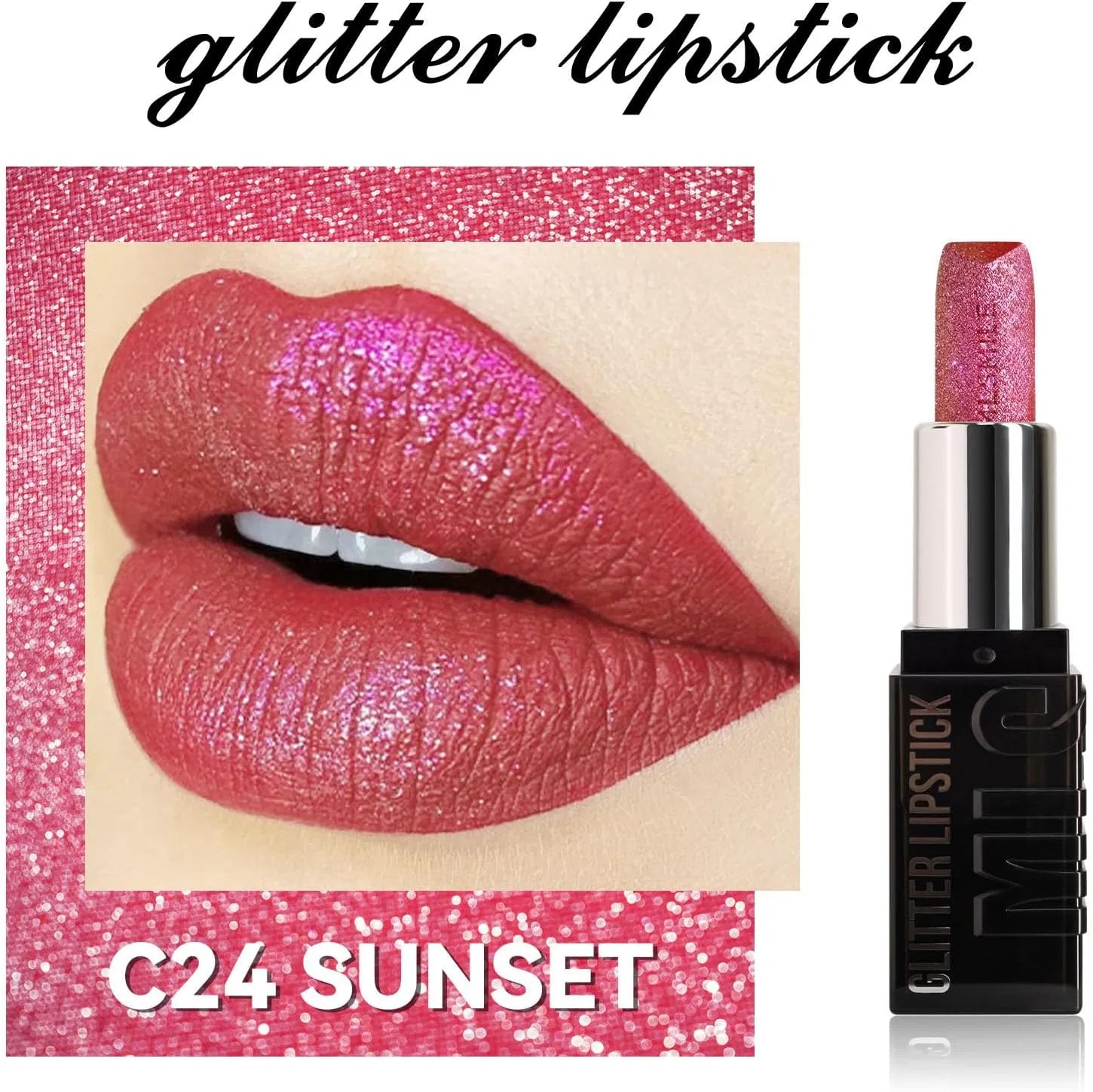 Блеск для губ Meta Long Lasting Lipstick Glitter Metal Lip Gloss красный Generic — фото 3