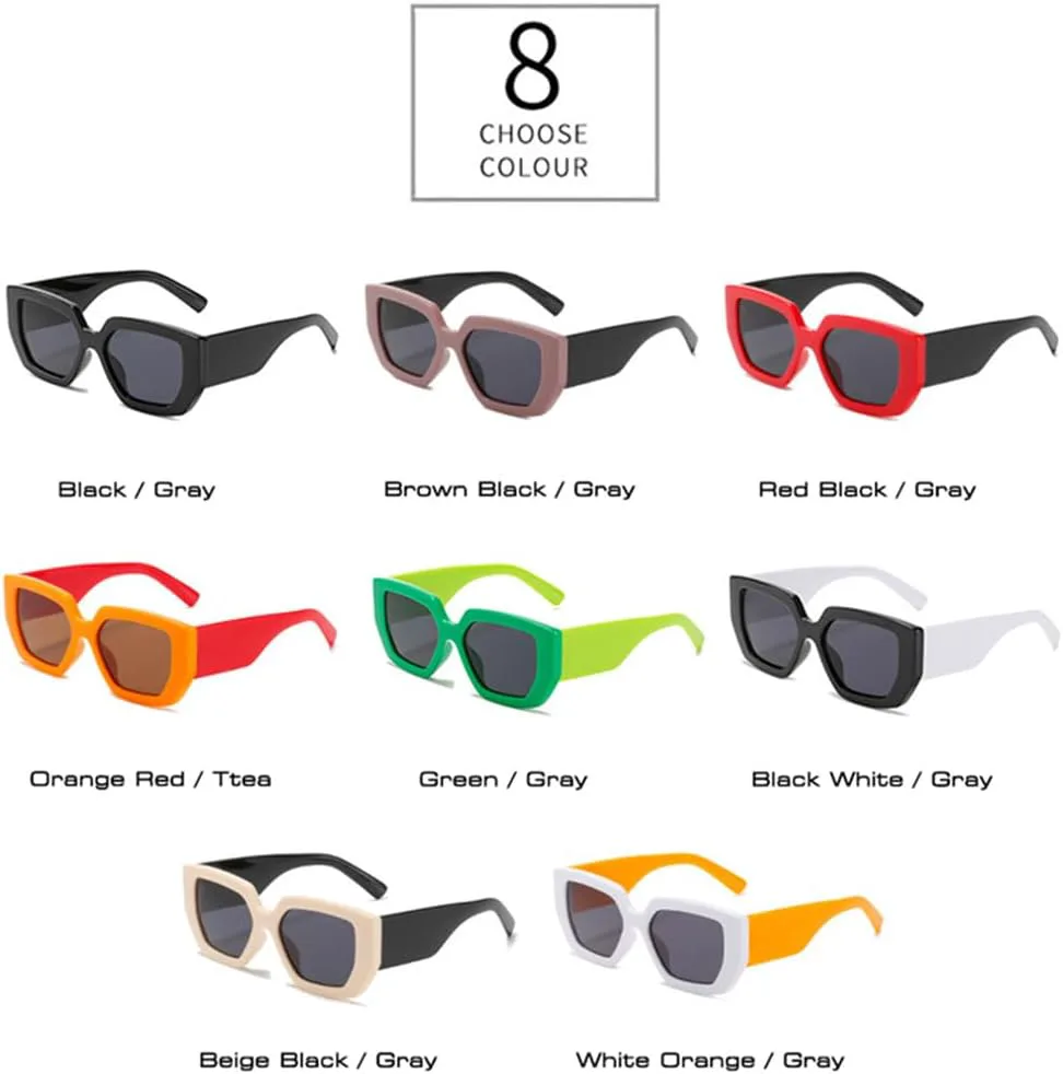 

Женские солнцезащитные очки «кошачий глаз», модные очки с широкими дужками, солнцезащитные очки UV400 для мужчин, цветные солнцезащитные очки FYTUP, Red Black Gray