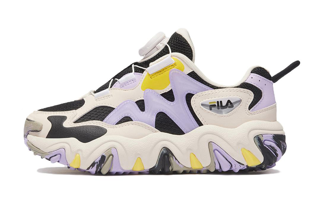 

FILA KIDS TGR 4 Slip Resistant Abrasion Resistant Low top детские уличные кроссовки черный белый фиолетовый для подростков