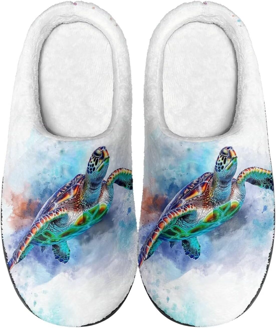 

Домашние тапочки с принтом для женщин и мужчин, нескользящие, пушистые, удобные для дома и улицы Baxinh, белый