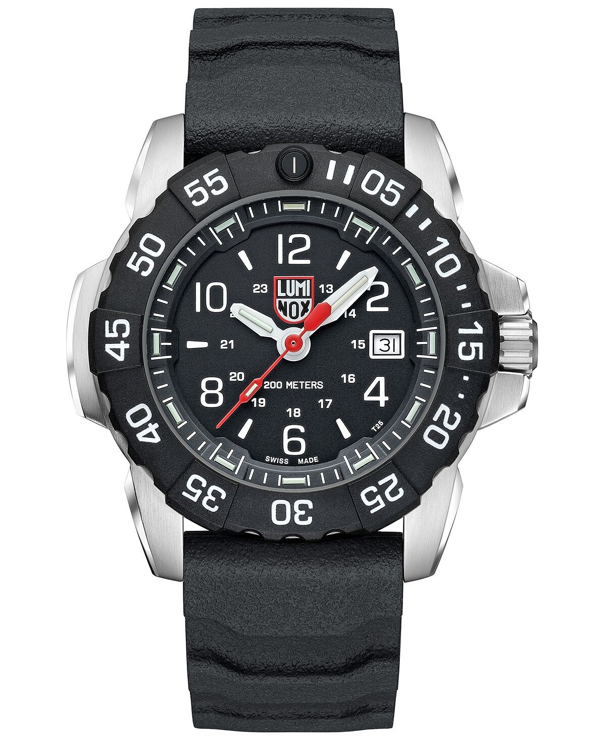 

Мужские часы Swiss Navy Seal RSC с черным каучуковым ремешком, 45 мм Luminox