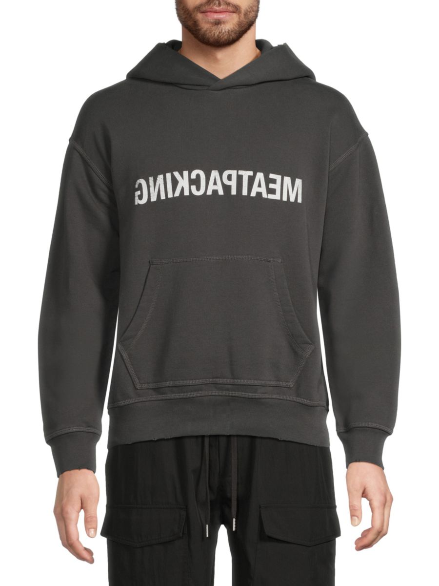 

Хлопковая толстовка с капюшоном Meatpacking Helmut Lang, цвет Ash
