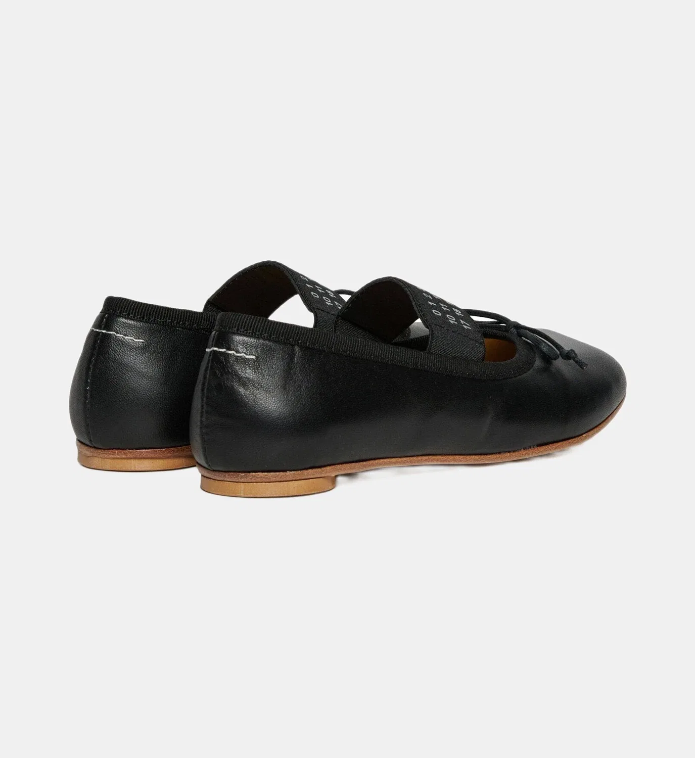 Балетки из кожи с логотипом Numeric Mm6 Maison Margiela, черный — фото 3