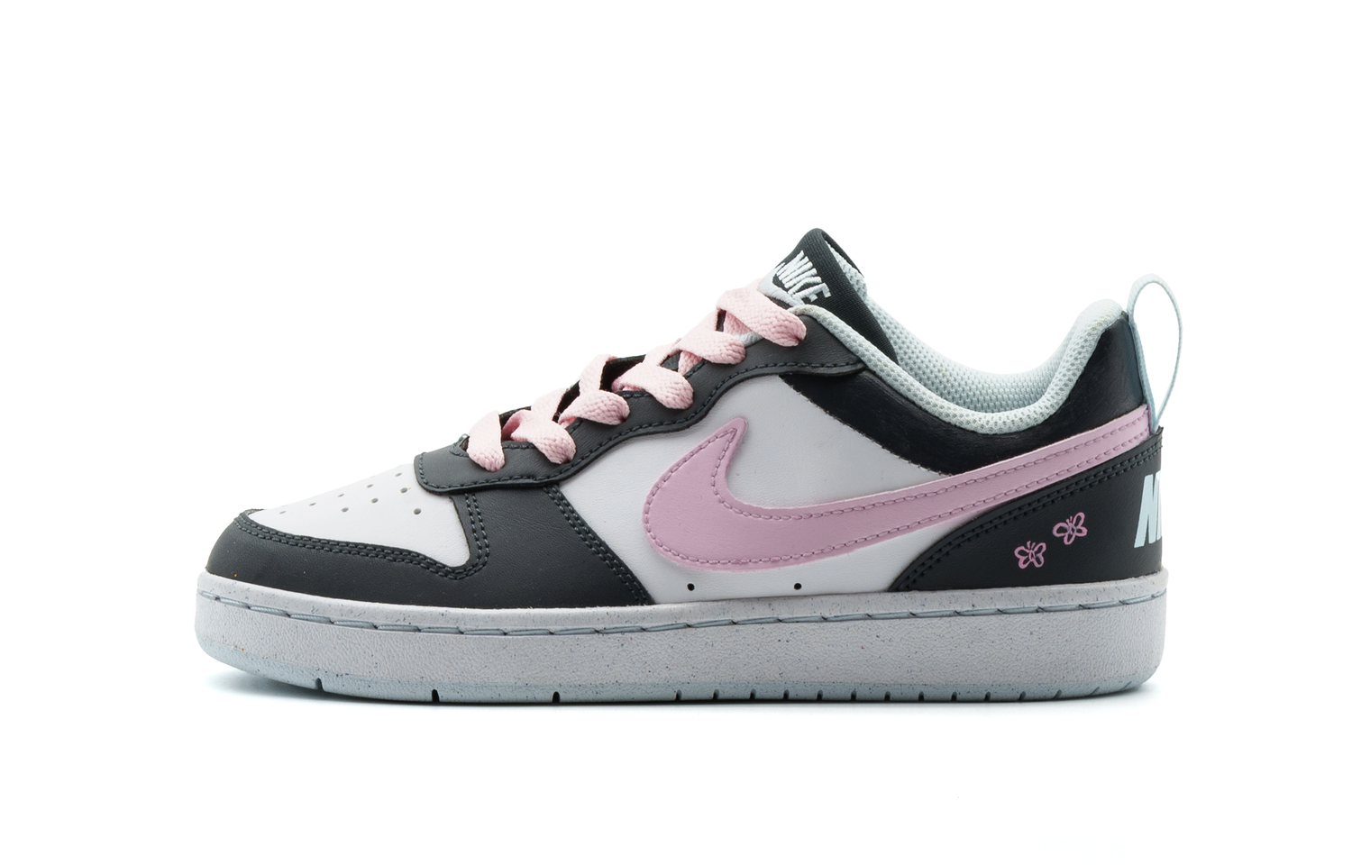 

Nike Кроссовки для скейтбординга Court Borough противоскользящие износостойкие низкие черно-розовые для подростков