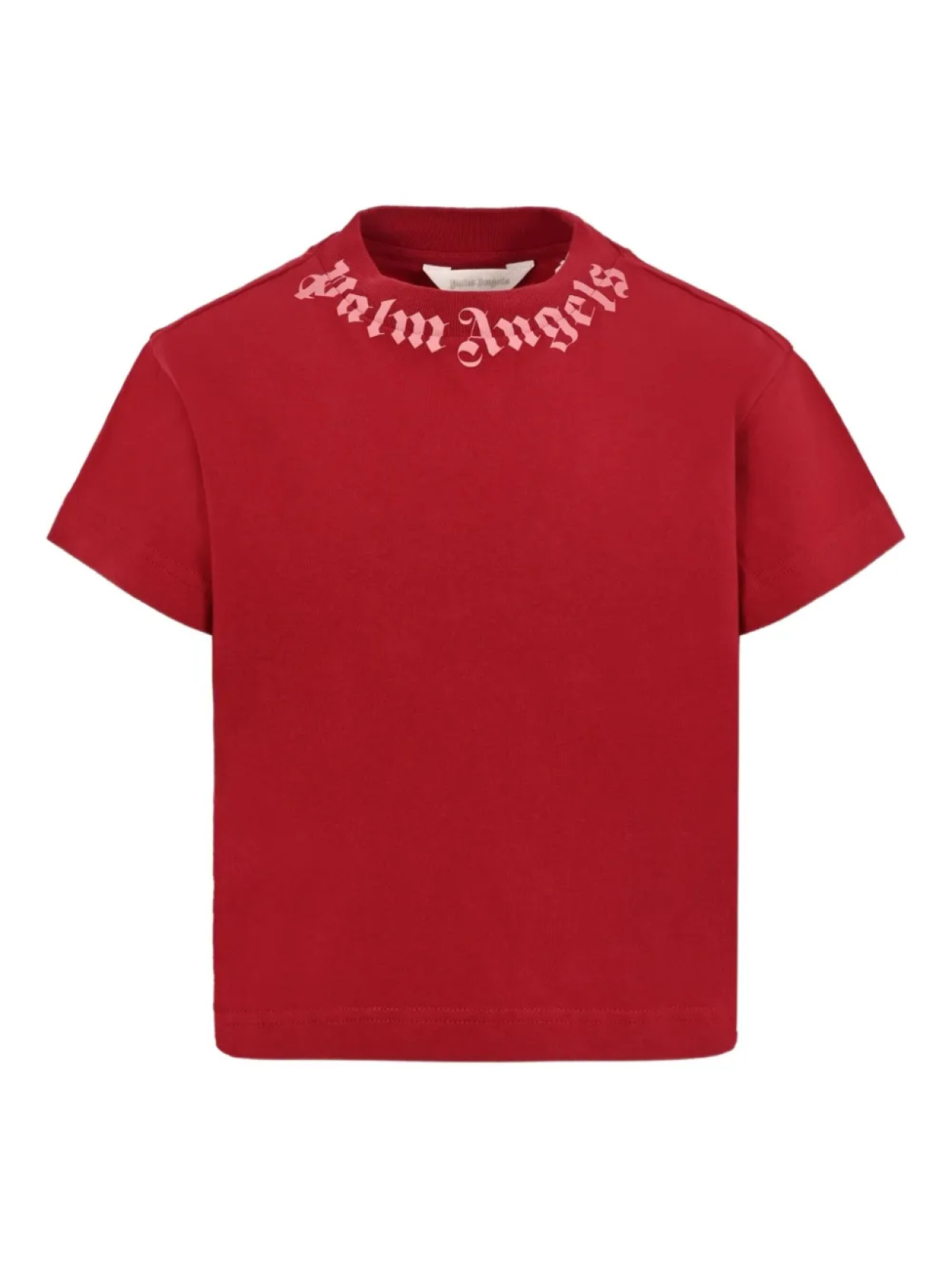 

Футболка с логотипом Palm Angels Kids на шее, красный