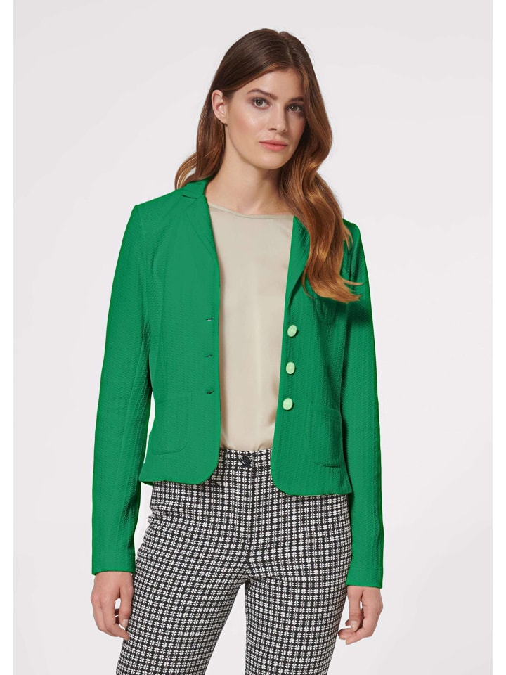 

MADELEINE Короткий трикотажный блейзер с модной текстурой, яблочно-зеленого цвета