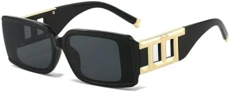 

Модные прямоугольные солнцезащитные очки для женщин и мужчин, леопардовый принт, черный стиль, золотистый декор, винтажные градиентные линзы, оправа UV400 MTZJH, C1