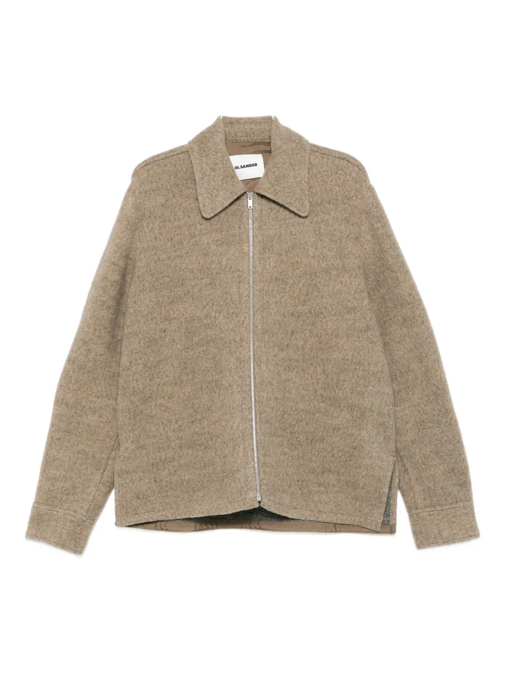 

Шерстяная куртка с воротником на молнии JIL SANDER, нейтральный, Бежевый, Шерстяная куртка с воротником на молнии JIL SANDER, нейтральный