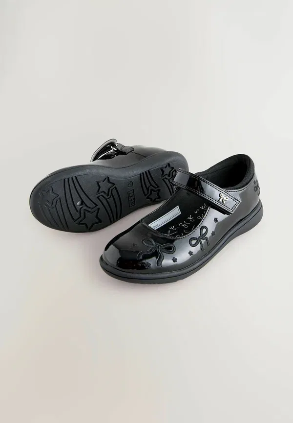 Туфли-лодочки Next Regular fit bow mary jane school baby shoes, черный лакированный — фото 2