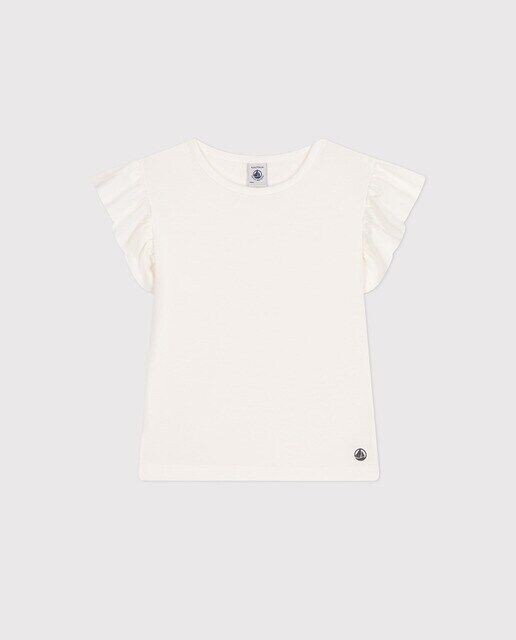 

Хлопковая футболка для девочек Petit Bateau, белый