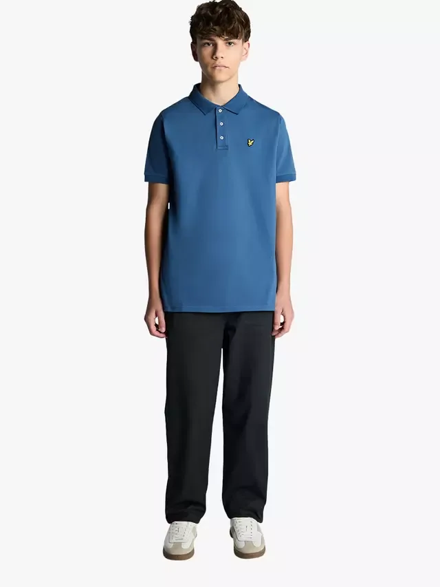 Детская футболка-поло с логотипом, темно-васильковый цвет Lyle & Scott — фото 3