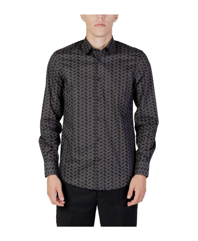 

Серая хлопковая рубашка с длинными рукавами Antony Morato, серый