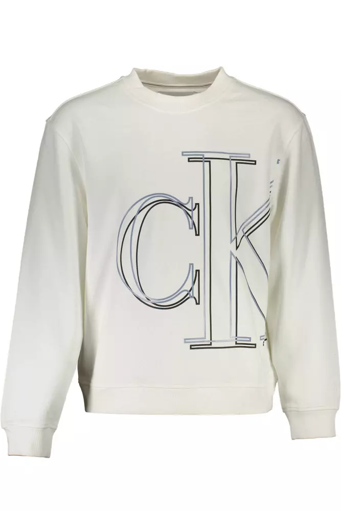 

Белый хлопковый мужской свитер Calvin Klein