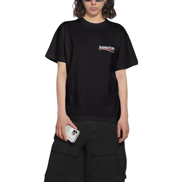 Футболка political campaign logo short sleeve t-shirt 'black' Balenciaga, черный — фото 4