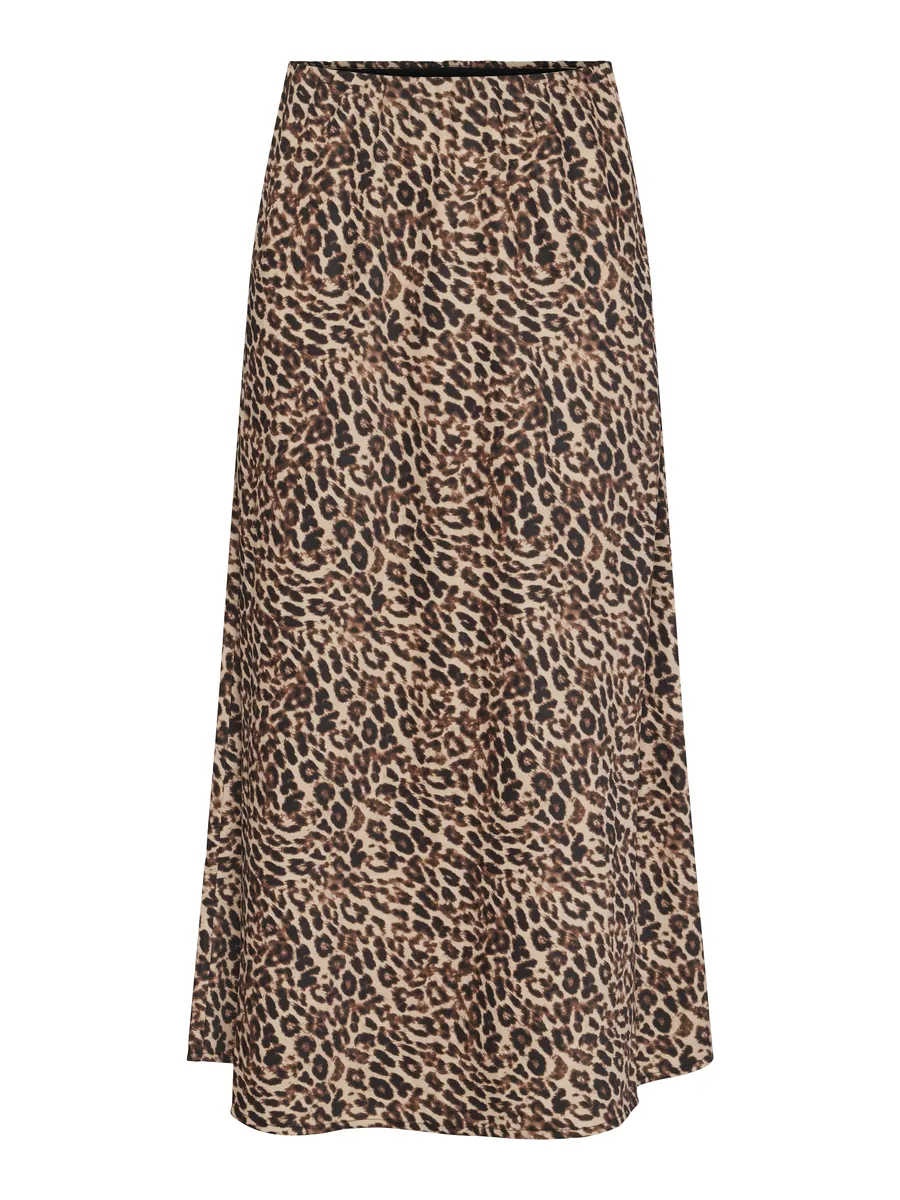 

Юбка-миди из кусочков "PCFRANAN HW MIDI SKIRT NOOS BC" Pieces, цвет Black Aop:Leo