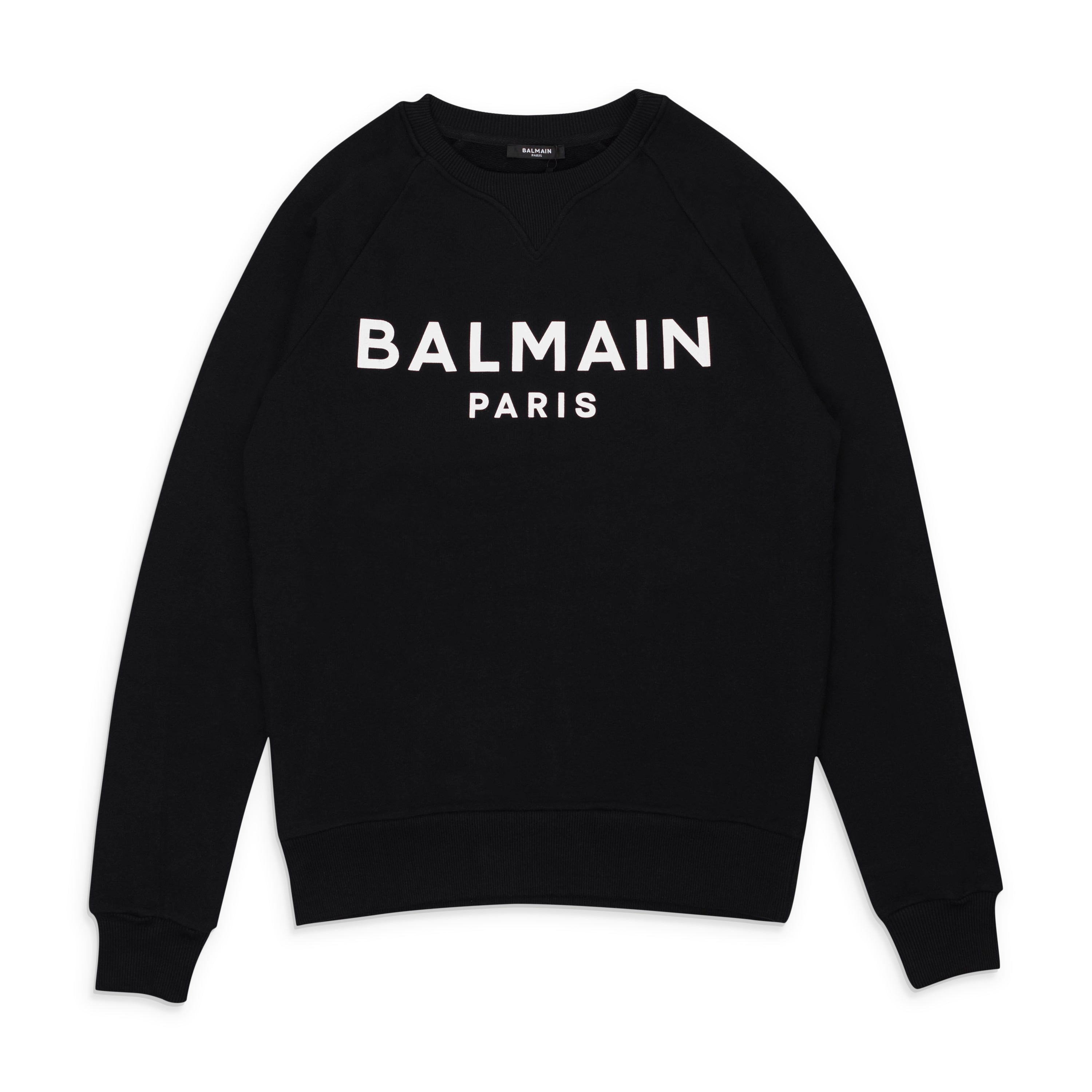 

ЧЕРНАЯ ТОЛСТОВКА С КРУГЛЫМ ВЫРЕЗОМ И ЛОГОТИПОМ Balmain