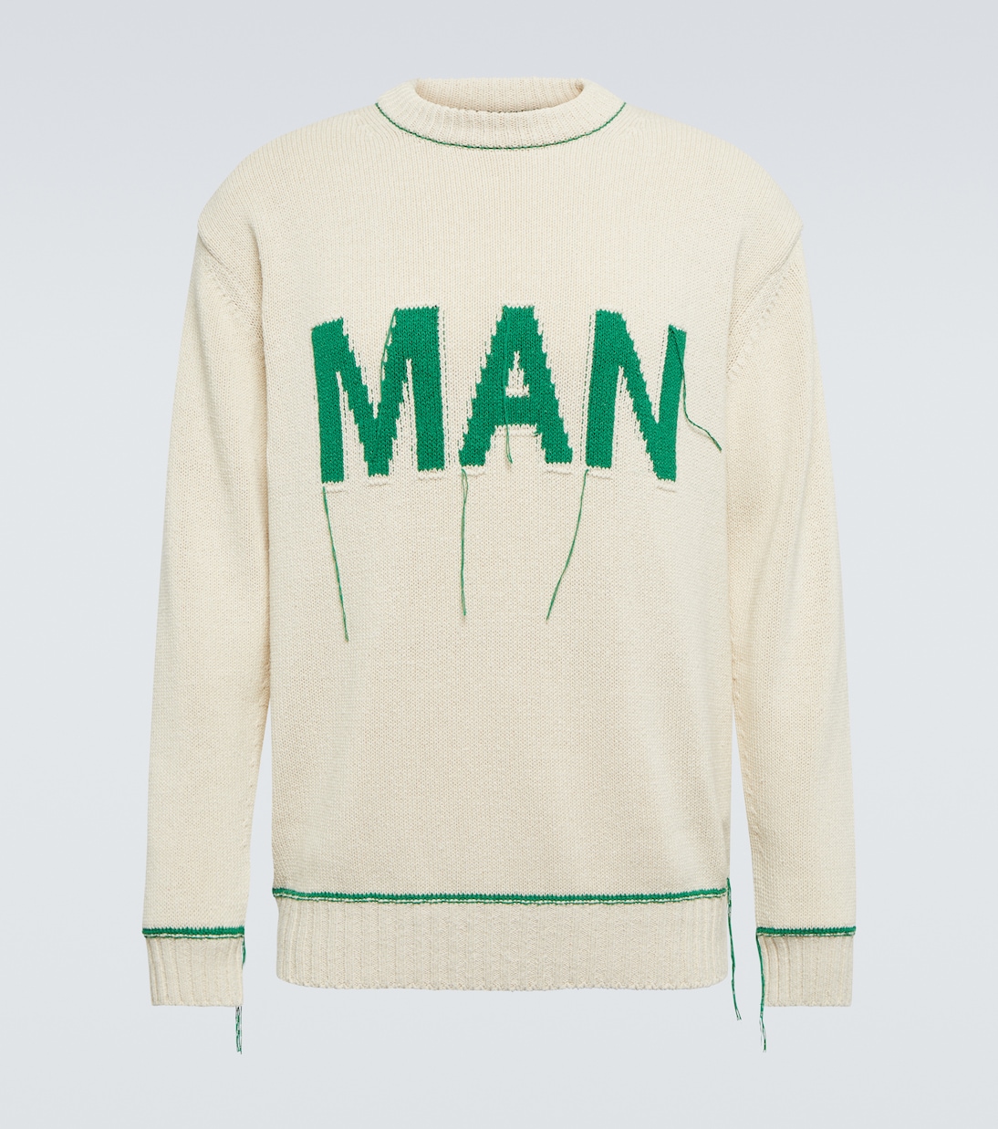 

Жаккардовый шелковый свитер Junya Watanabe MAN Junya Watanabe, Natural X Green