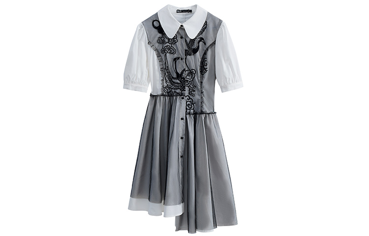 

Юбка-платье А-силуэта черно-белая JK&JS