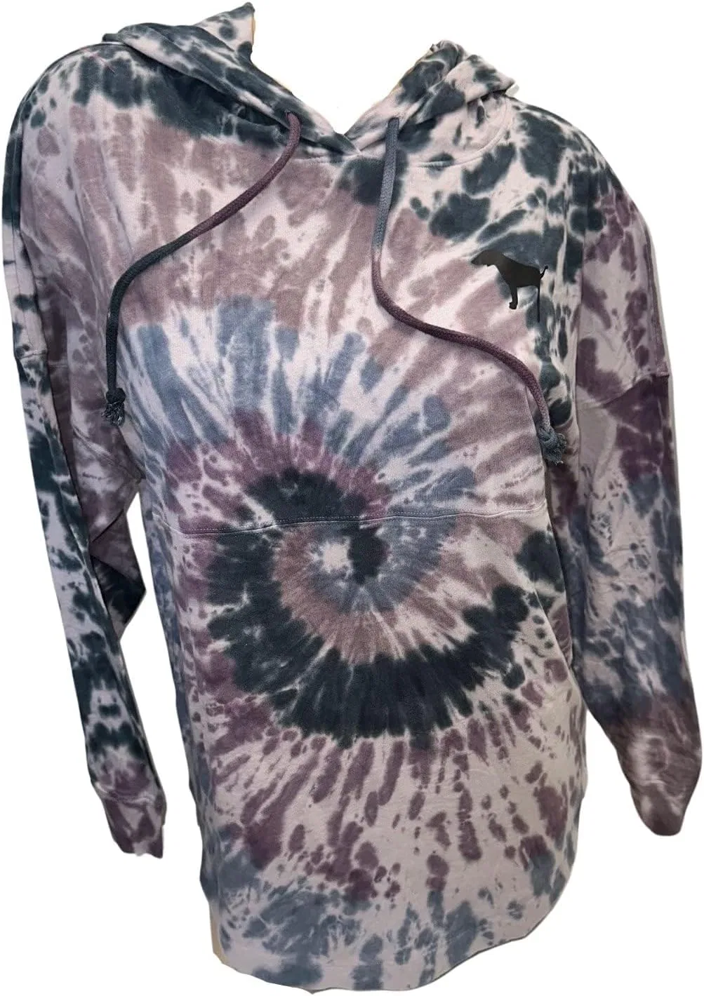 Худи-футболка Victoria's Secret Cotton Tee, Oversize Fit, Tie Dye Shine — фото 4