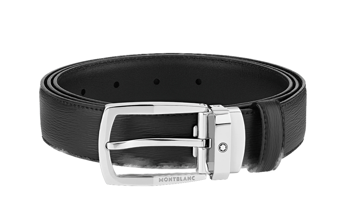 

MONTBLANC Ремень кожаный мужской черный, ширина 3 см
