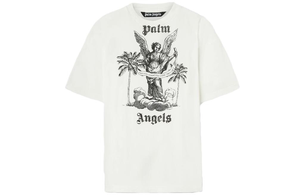 

Футболка из хлопка с принтом-лозунгом Palm Angels, белый