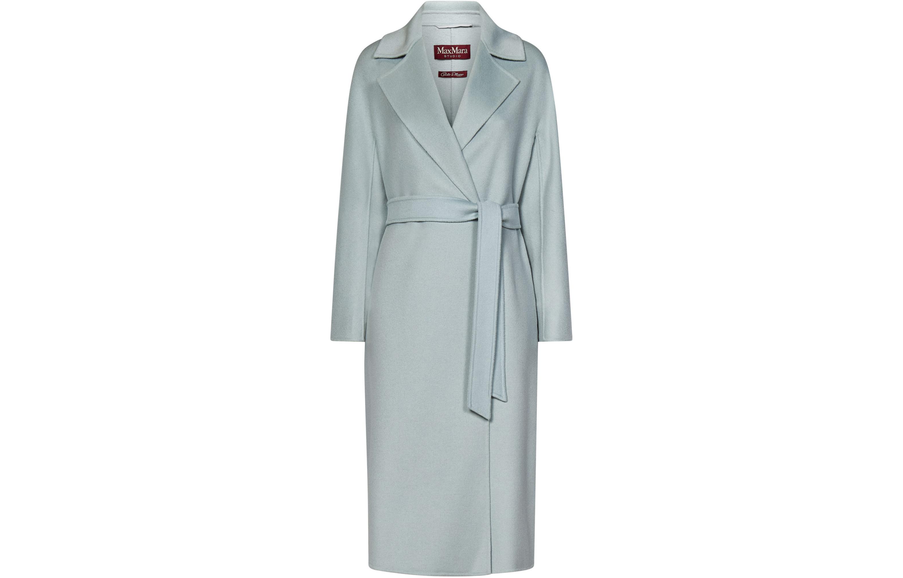 

Макс Мара Студио поясное пальто с длинными рукавами MaxMara Studio, sea синий