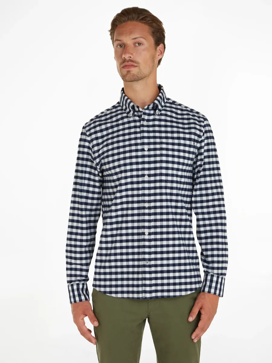 

Рубашка в клетку Tommy Hilfiger "OXFORD BRUSHED GINGHAM RF SHIRT", синий
