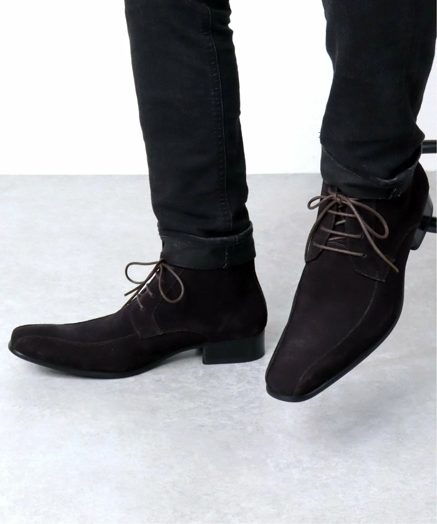 Повседневные деловые ботинки из натуральной кожи для офиса 7775 Sarabande, Brown suede — фото 3
